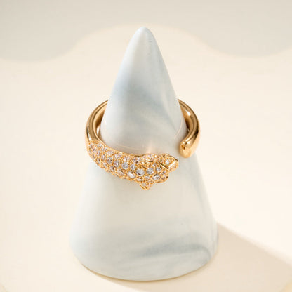 [Luxora]PANTHERE HALF DIAMOND SMALL RING