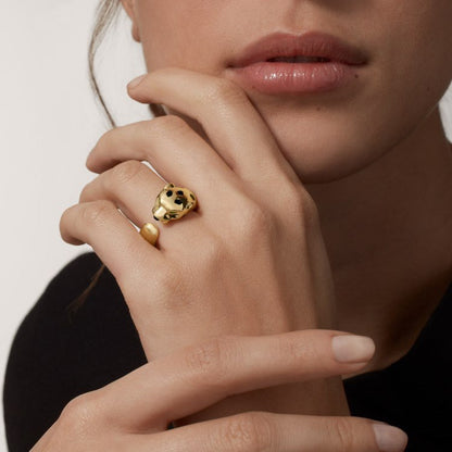 [Luxora]PANTHERE SPOTTED MEDIUM RING
