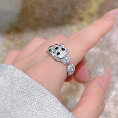 [Luxora]PANTHERE SPOTTED FULL DIAMOND MEDIUM RING