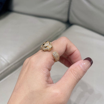 [Luxora]PANTHERE SPOTTED FULL DIAMOND MEDIUM RING