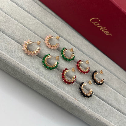 [Luxora]CLASH 7.9MM AGATE CHALCEDONY EARRINGS