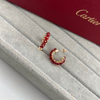 [Luxora]CLASH 7.9MM AGATE CHALCEDONY EARRINGS