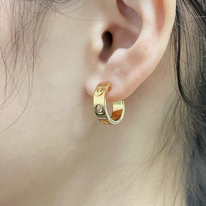 [Luxora]LOVE EARRINGS 5.7MM 2 DIAMONDS