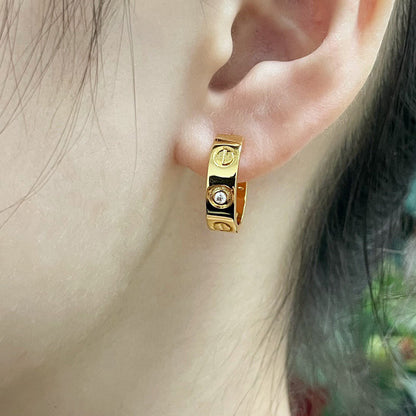 [Luxora]LOVE EARRINGS 5.7MM 2 DIAMONDS