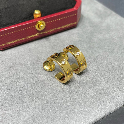 [Luxora]LOVE EARRINGS 5.7MM 2 DIAMONDS