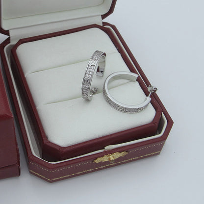 [Luxora]LOVE EARRINGS 3.6MM DIAMOND PAVED