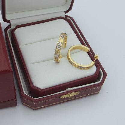 [Luxora]LOVE EARRINGS 3.6MM DIAMOND PAVED