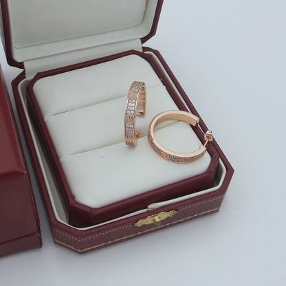 [Luxora]LOVE EARRINGS 3.6MM DIAMOND PAVED