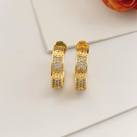 [Luxora]LOVE 5.5MM DIAMOND PAVED EARRINGS