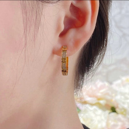 [Luxora]LOVE EARRINGS 3.6MM DIAMOND PAVED