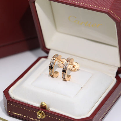 [Luxora]LOVE 5.5MM DIAMOND PAVED EARRINGS