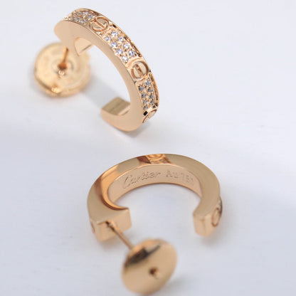 [Luxora]LOVE 5.5MM DIAMOND PAVED EARRINGS