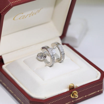 [Luxora]LOVE 5.5MM DIAMOND PAVED EARRINGS