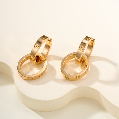 [Luxora]LOVE 3.3MM DANGLE EARRINGS