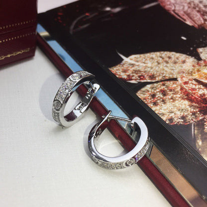 [Luxora]LOVE 5.5MM DIAMOND PAVED EARRINGS