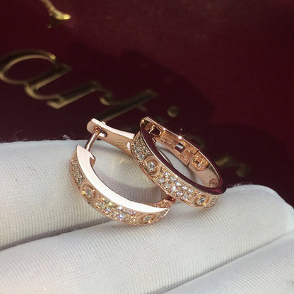 [Luxora]LOVE 5.5MM DIAMOND PAVED EARRINGS