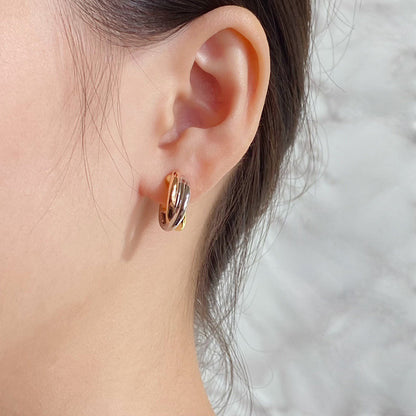 [Luxora]TRINITY ON DIAMOND CLASSIC EARRINGS