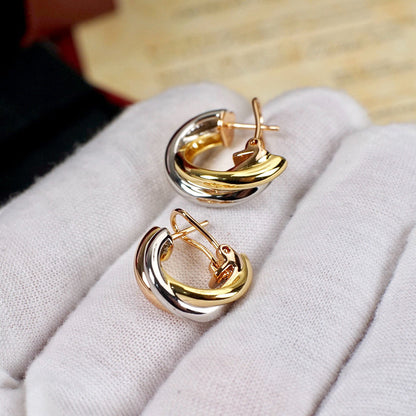 [Luxora]TRINITY ON DIAMOND CLASSIC EARRINGS