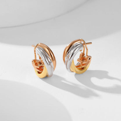 [Luxora]TRINITY ON DIAMOND CLASSIC EARRINGS