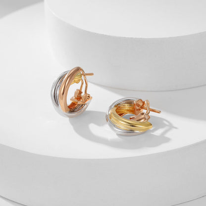 [Luxora]TRINITY ON DIAMOND CLASSIC EARRINGS
