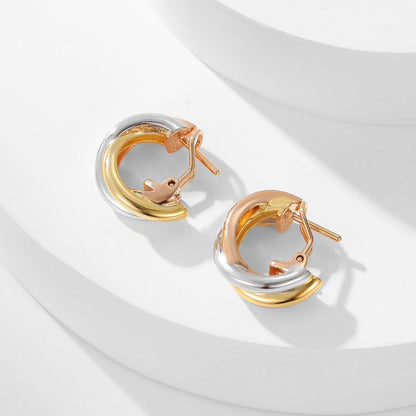 [Luxora]TRINITY ON DIAMOND CLASSIC EARRINGS