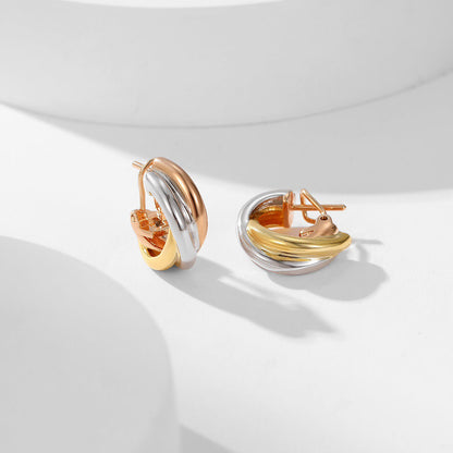 [Luxora]TRINITY ON DIAMOND CLASSIC EARRINGS