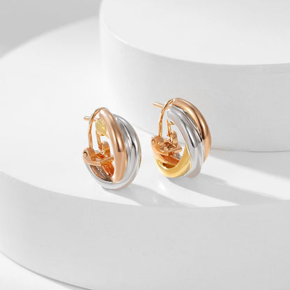 [Luxora]TRINITY ON DIAMOND CLASSIC EARRINGS