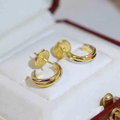 [Luxora]TRINITY ON DIAMOND MINI EARRINGS