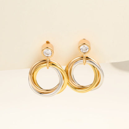 [Luxora]TRINITY ON DIAMOND  EARRINGS