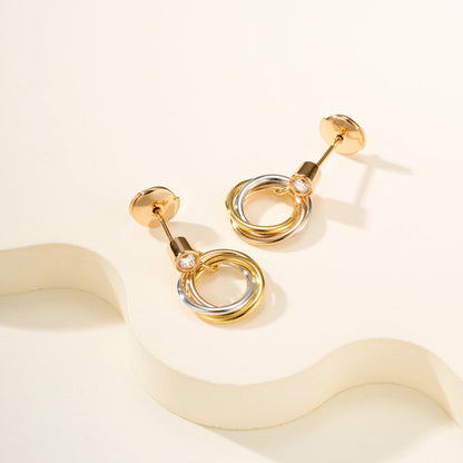 [Luxora]TRINITY ON DIAMOND  EARRINGS