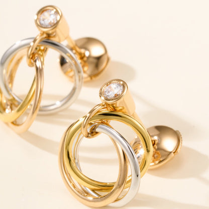 [Luxora]TRINITY ON DIAMOND  EARRINGS