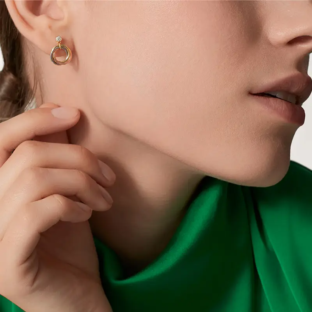 [Luxora]TRINITY ON DIAMOND  EARRINGS