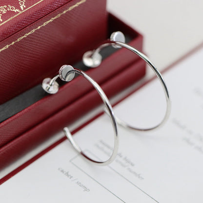 [Luxora]JUSTE HALF DIAMOND LARGE EARRINGS