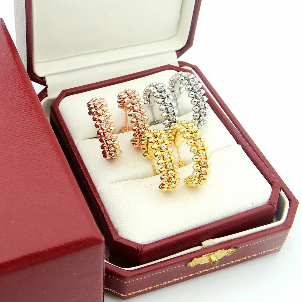[Luxora]CLASH FULL DIAMOND MEDIUM EARRINGS