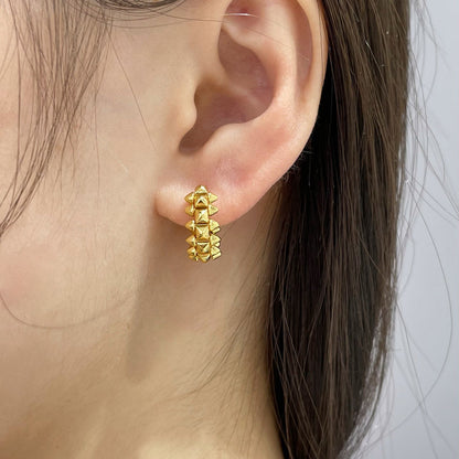 [Luxora]CLASH MINI HOOP EARRINGS