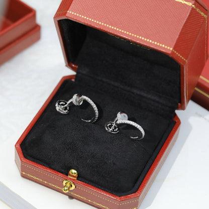 [Luxora]JUSTE FULL DIAMOND DOUBLE EARRINGS