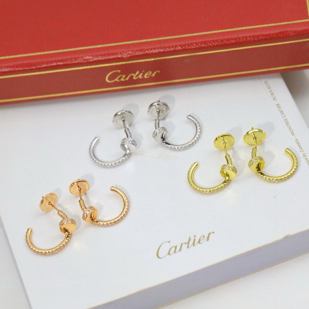 [Luxora]JUSTE FULL DIAMOND DOUBLE EARRINGS