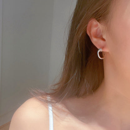 [Luxora]JUSTE FULL DIAMOND DOUBLE EARRINGS