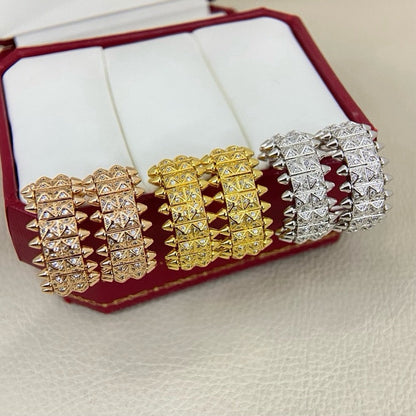[Luxora]CLASH 9.2MM FULL DIAMOND DOUBLE ROW EARRINGS