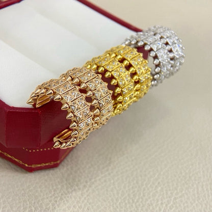 [Luxora]CLASH 9.2MM FULL DIAMOND DOUBLE ROW EARRINGS