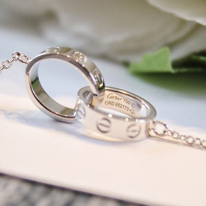 [Luxora]LOVE DOUBLE RING NECKLACE