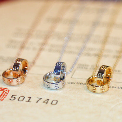 [Luxora]LOVE DOUBLE RING NECKLACE