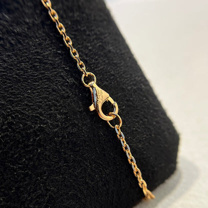 [Luxora]LOVE DOUBLE RING HALF DIAMOND NECKLACE
