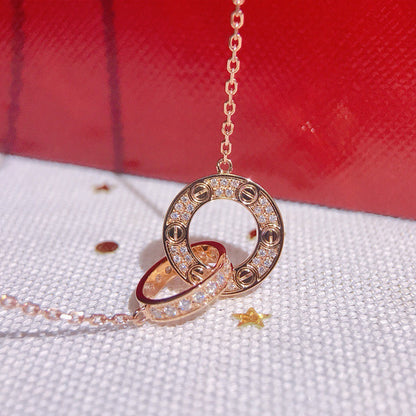 [Luxora]LOVE  FULL DIAMOND PENDANT NECKLACE