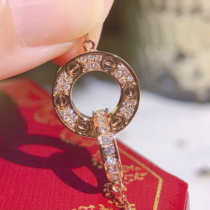 [Luxora]LOVE  FULL DIAMOND PENDANT NECKLACE