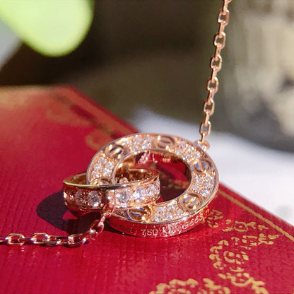 [Luxora]LOVE  FULL DIAMOND PENDANT NECKLACE