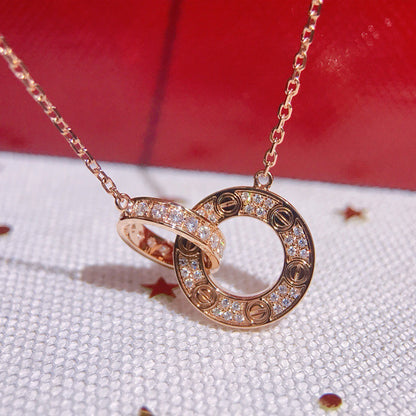 [Luxora]LOVE  FULL DIAMOND PENDANT NECKLACE