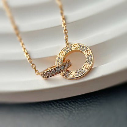 [Luxora]LOVE  FULL DIAMOND PENDANT NECKLACE