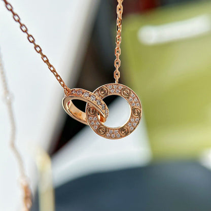 [Luxora]LOVE  FULL DIAMOND PENDANT NECKLACE
