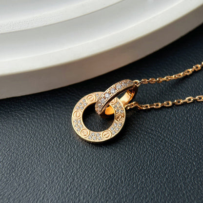 [Luxora]LOVE  FULL DIAMOND PENDANT NECKLACE